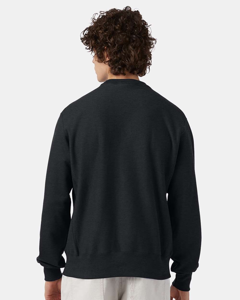 Unisex Reverse Weave® Crewneck Sweatshirt - OnModelBack - B20384093 - Charcoal Heather