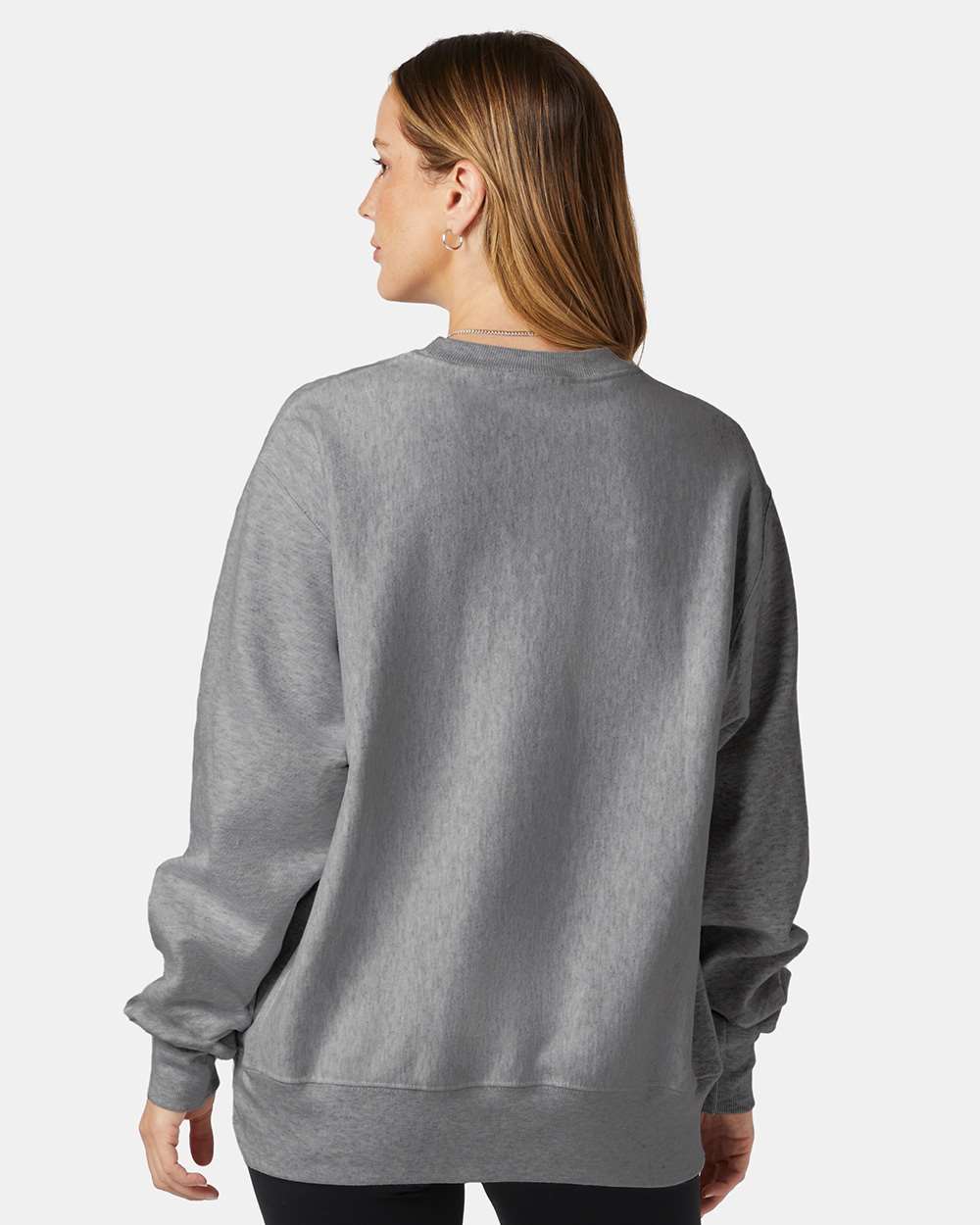 Unisex Reverse Weave® Crewneck Sweatshirt - OnModelBack - B20384133 - Oxford Grey