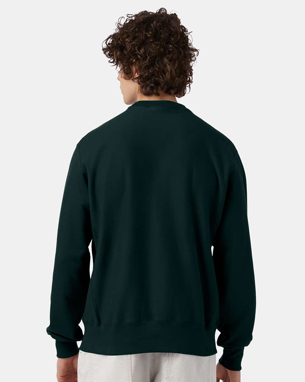 Unisex Reverse Weave® Crewneck Sweatshirt - OnModelBack - B20384193 - Dark Green
