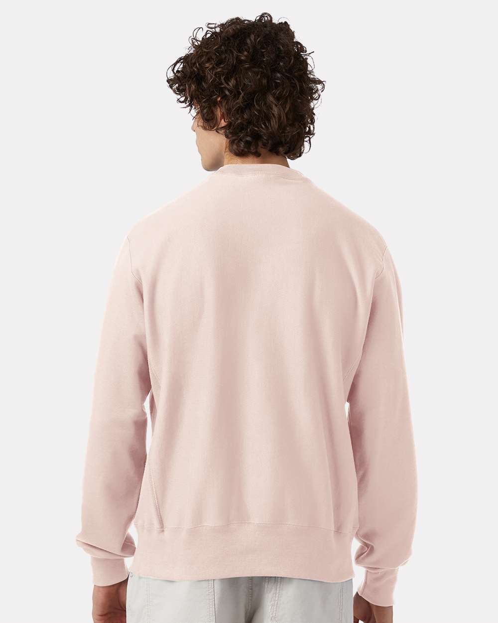 Unisex Reverse Weave® Crewneck Sweatshirt - OnModelBack - B20384303 - Body Blush