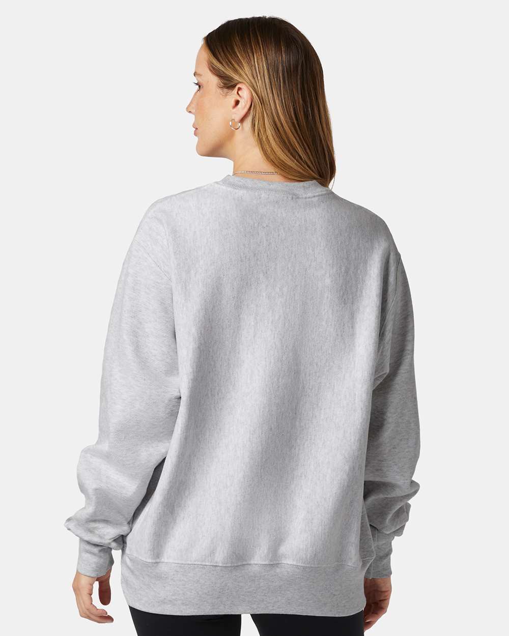 Unisex Reverse Weave® Crewneck Sweatshirt - OnModelBack - B20384353 - Silver Grey