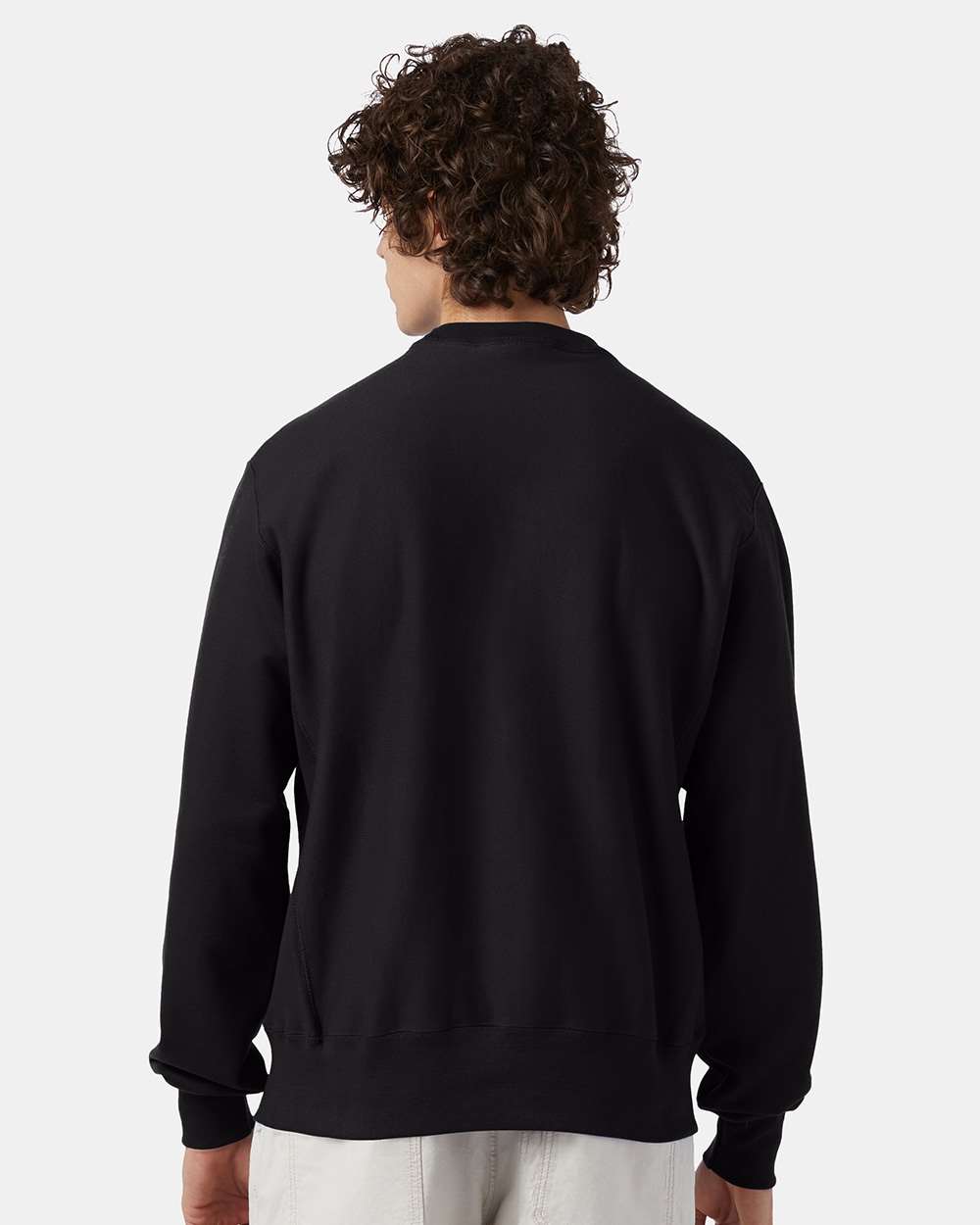 Unisex Reverse Weave® Crewneck Sweatshirt - OnModelBack - B20384503 - Black