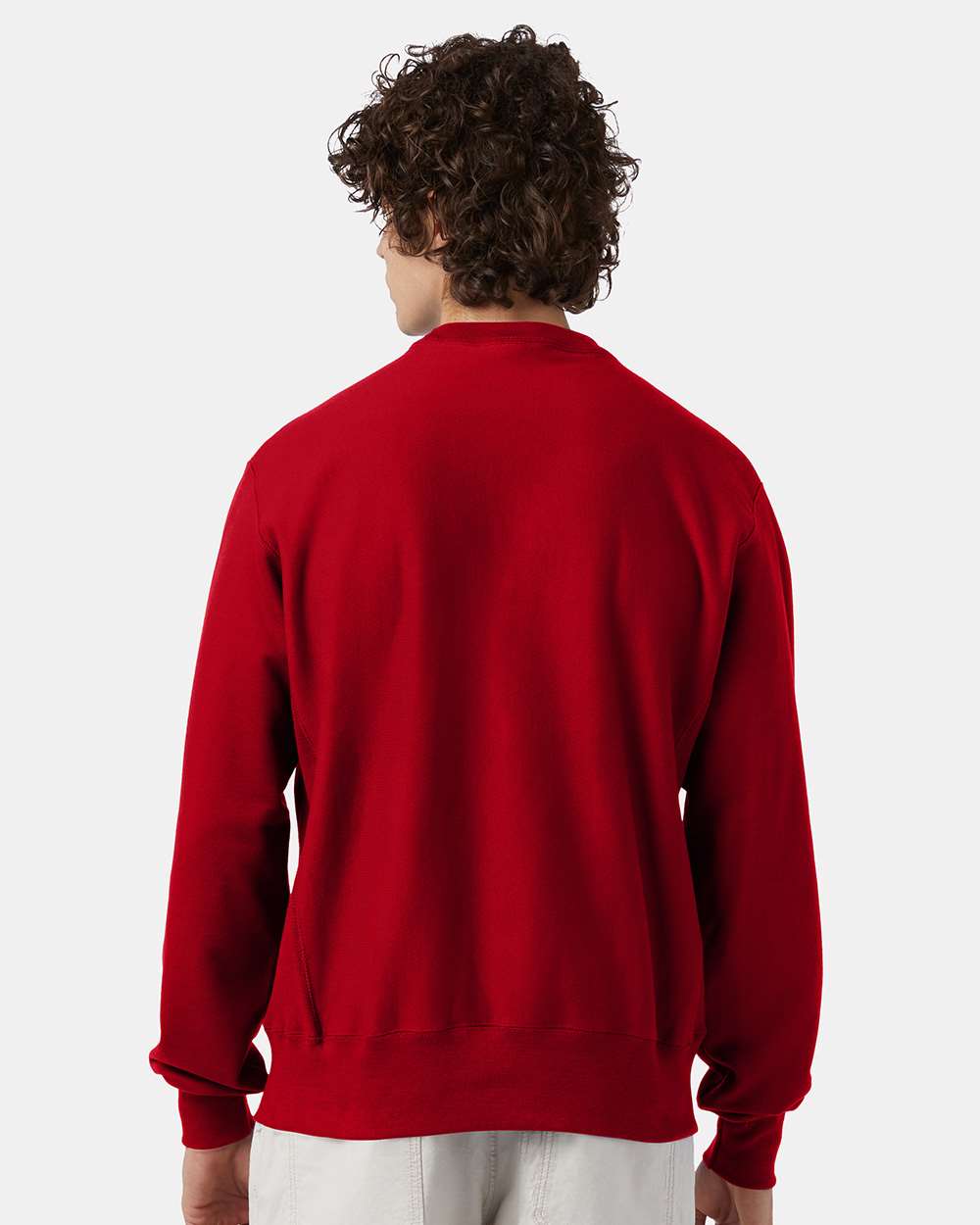 Unisex Reverse Weave® Crewneck Sweatshirt - OnModelBack - B20384703 - Scarlet