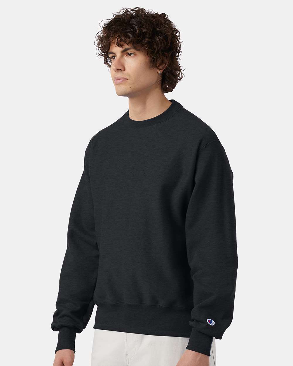 Unisex Reverse Weave® Crewneck Sweatshirt - OnModelSide - B20384093 - Charcoal Heather