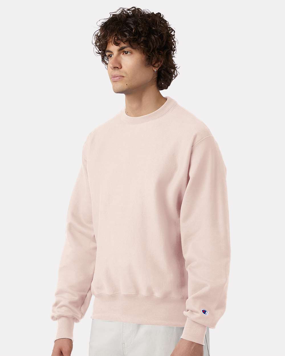 Unisex Reverse Weave® Crewneck Sweatshirt - OnModelSide - B20384303 - Body Blush