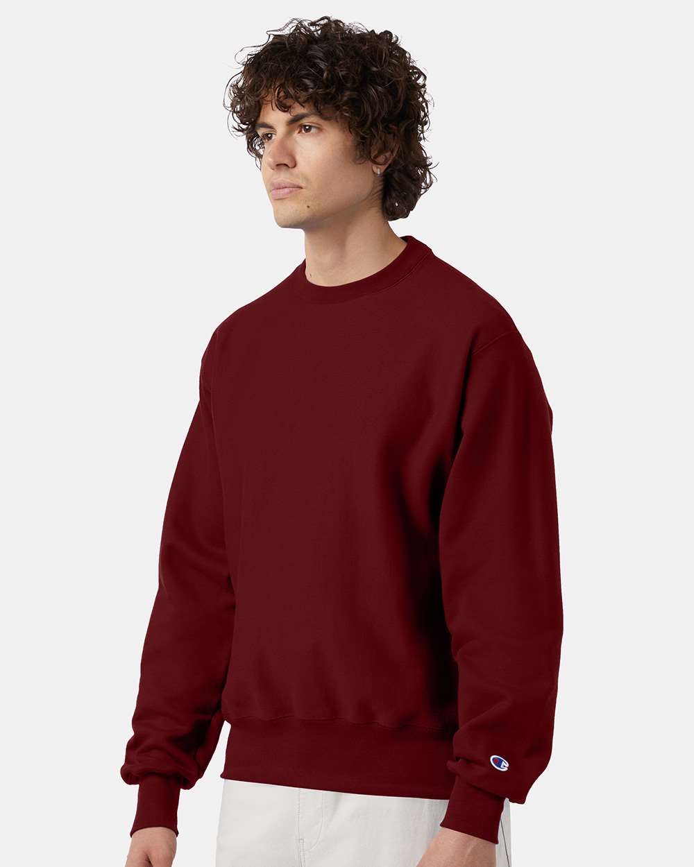 Unisex Reverse Weave® Crewneck Sweatshirt - OnModelSide - B20384523 - Cardinal