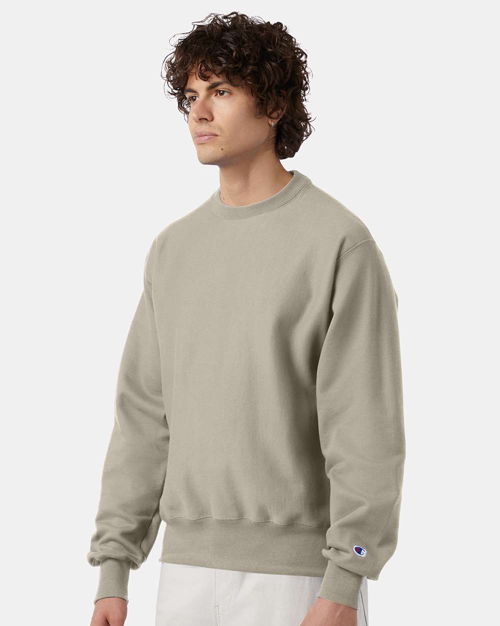 Unisex Reverse Weave® Crewneck Sweatshirt - OnModelSide - B20384733 - Sand