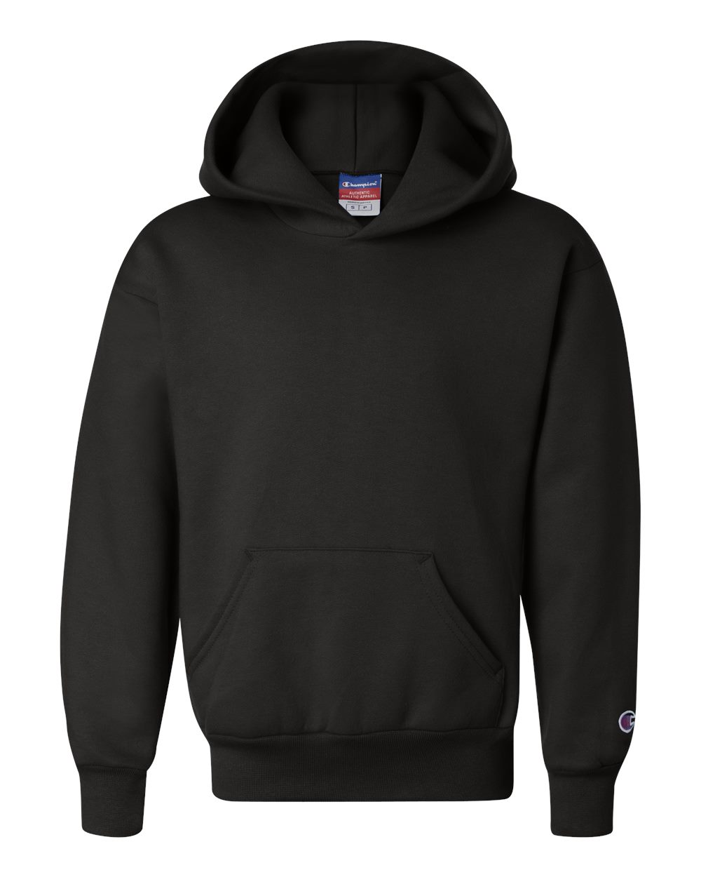 Youth Powerblend® Hooded Sweatshirt - Front - B32084503 - Black