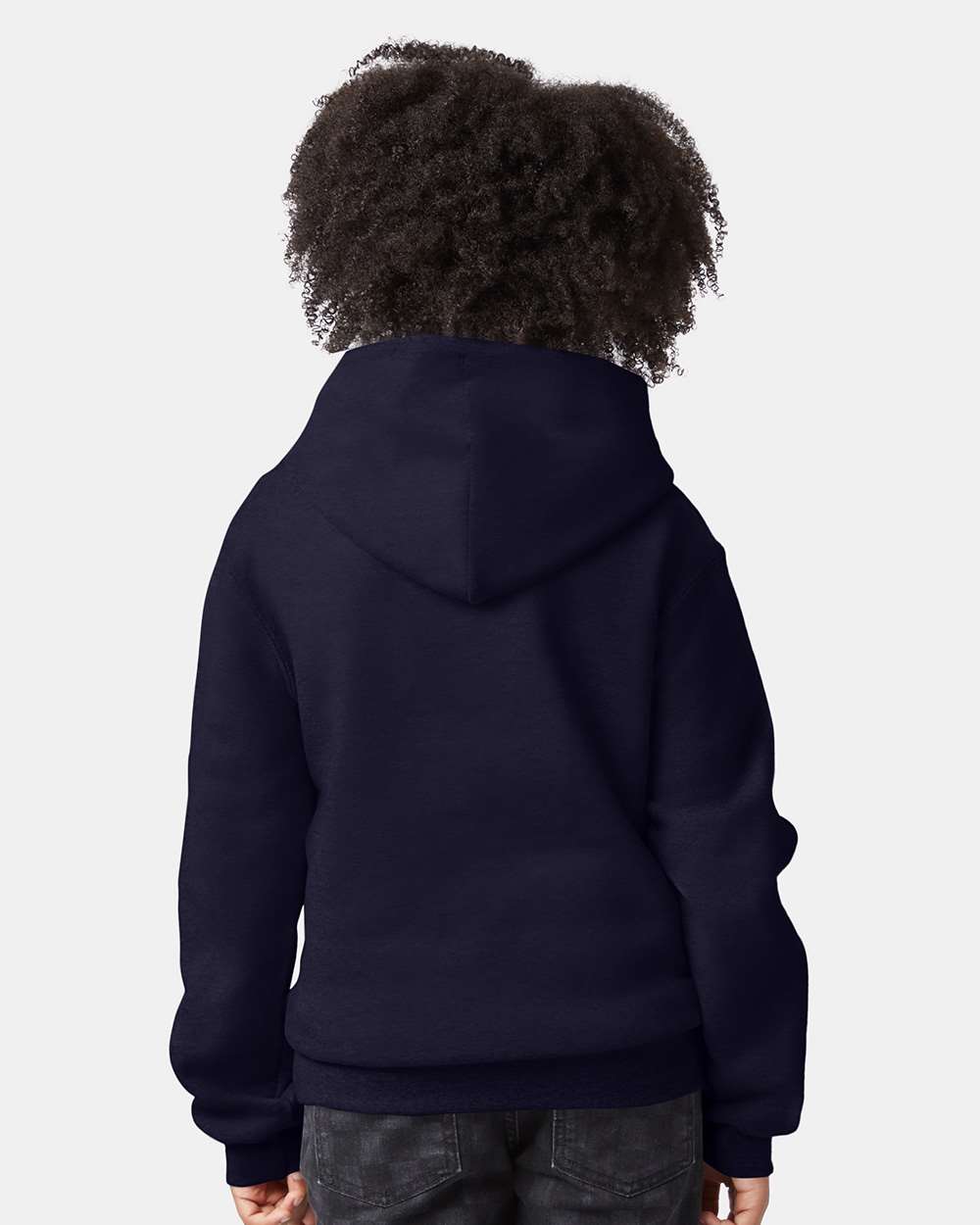 Youth Powerblend® Hooded Sweatshirt - OnModelBack - B32084653 - Navy