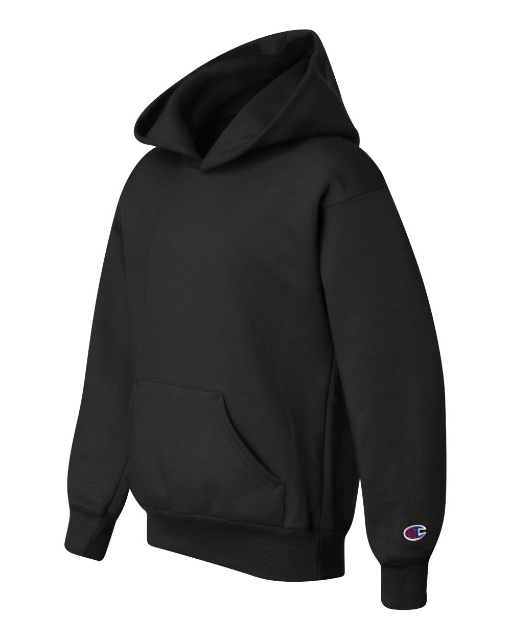 Youth Powerblend® Hooded Sweatshirt - Side - B32084503 - Black