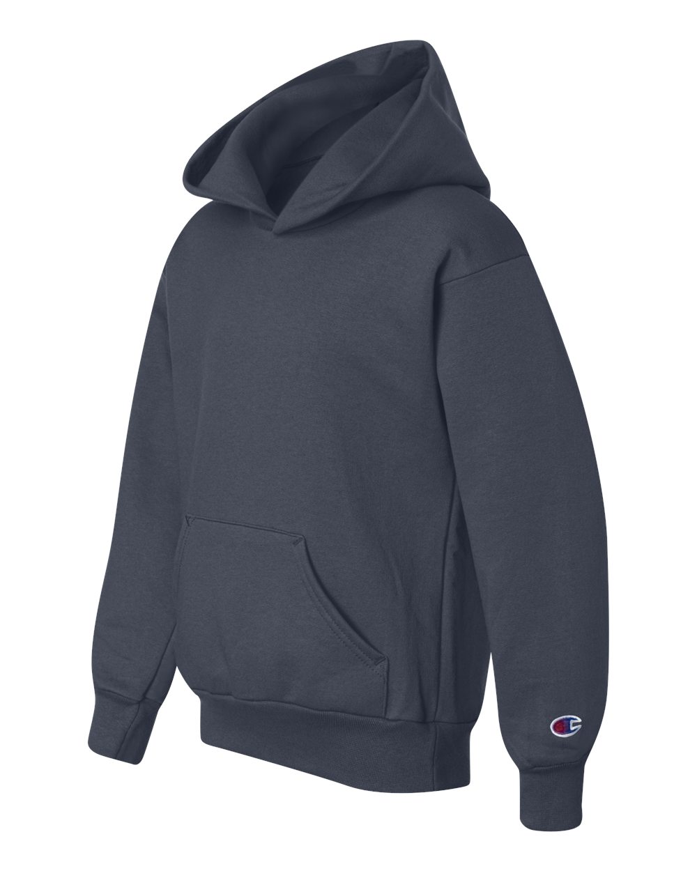 Youth Powerblend® Hooded Sweatshirt - Side - B32084653 - Navy