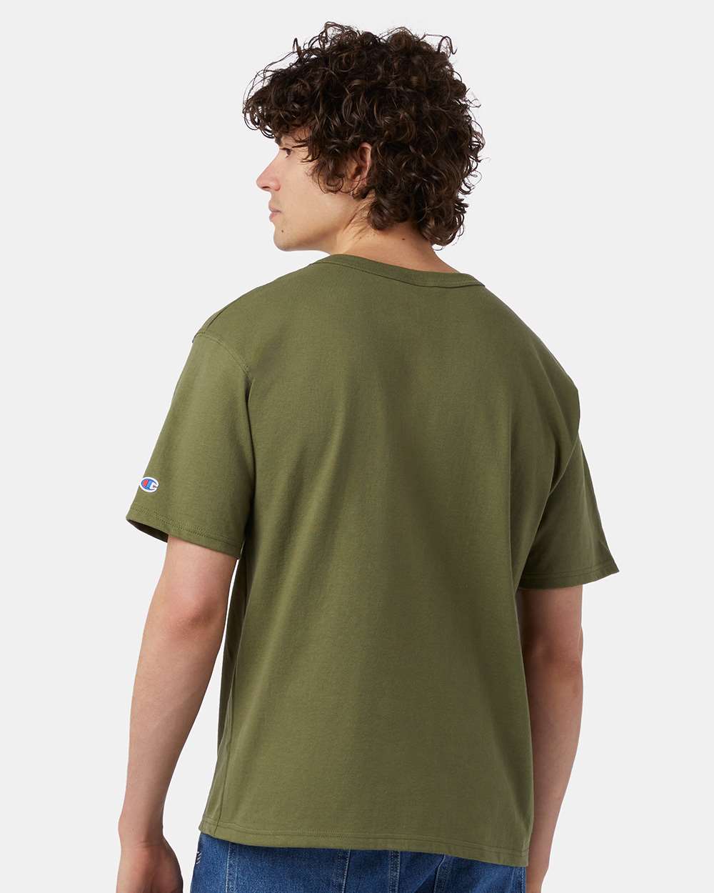 Unisex Heritage Jersey T-Shirt - OnModelBack - B01684643 - Fresh Olive