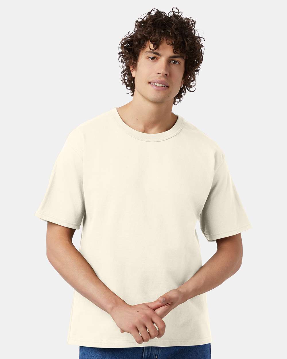 Unisex Heritage Jersey T-Shirt - OnModelFront - B01684013 - Natural