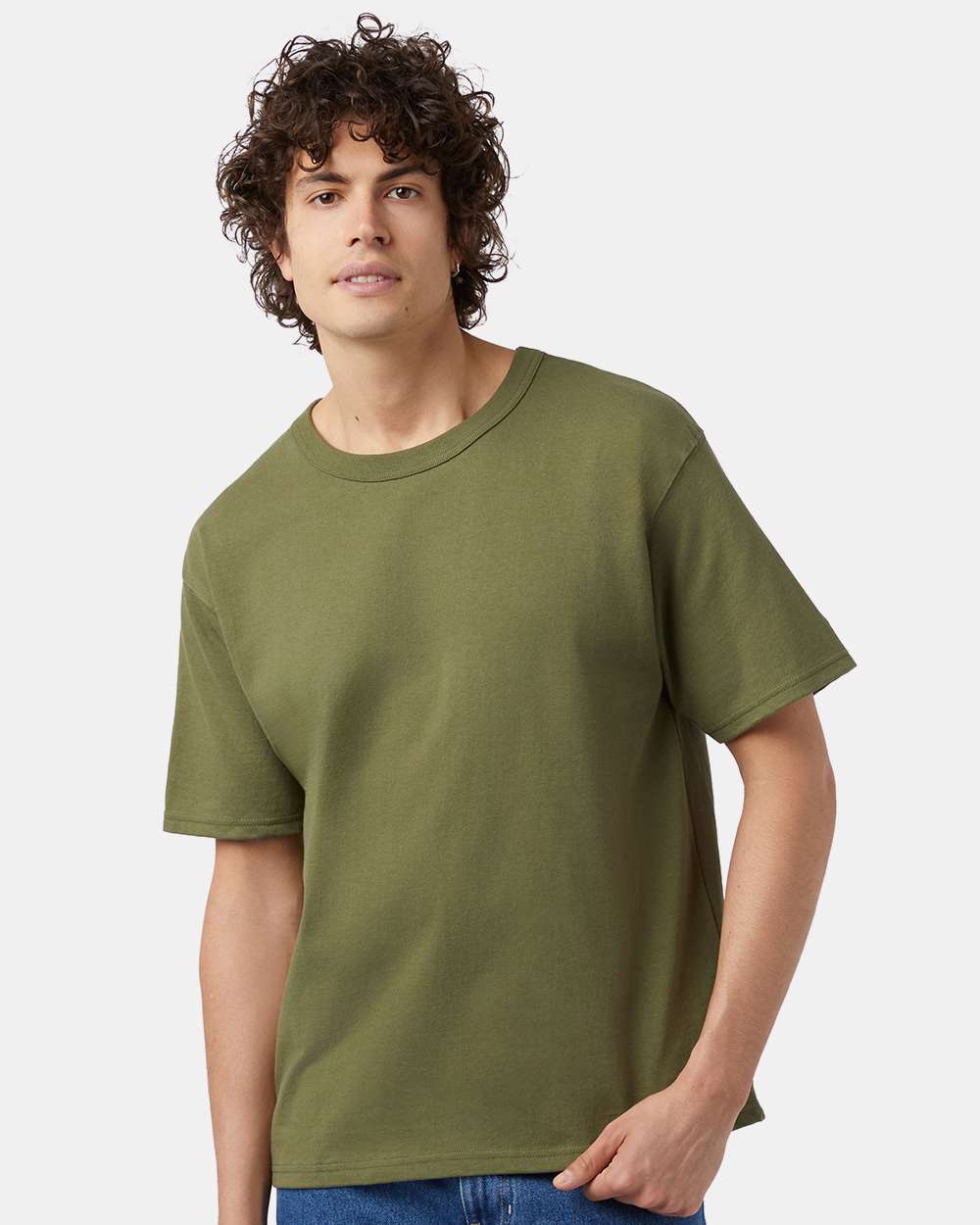 Unisex Heritage Jersey T-Shirt - OnModelFront - B01684643 - Fresh Olive
