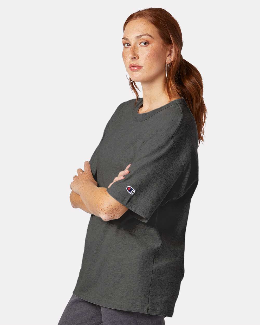 Unisex Heritage Jersey T-Shirt - OnModelSide - B01684093 - Charcoal Heather