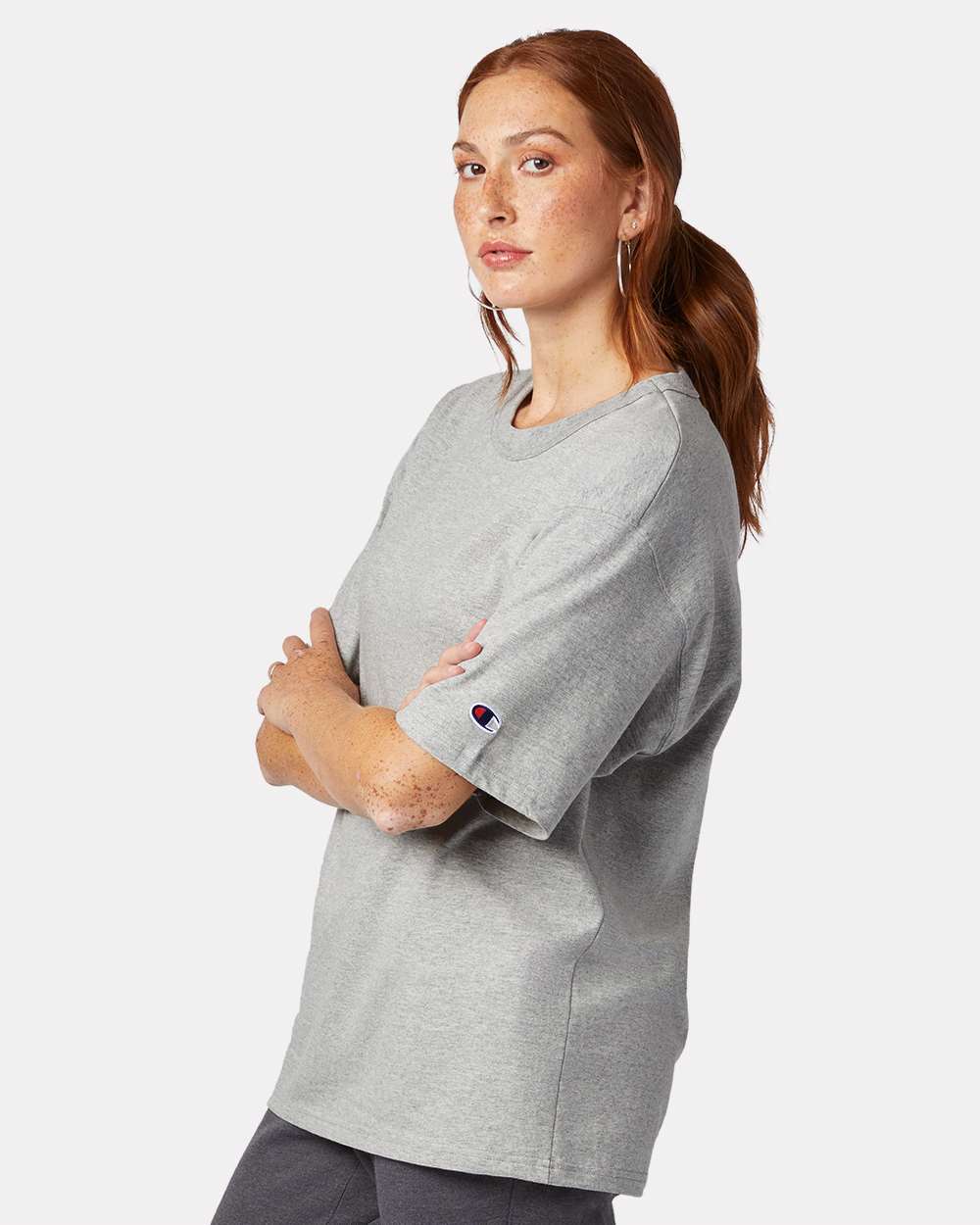 Unisex Heritage Jersey T-Shirt - OnModelSide - B01684133 - Oxford Grey