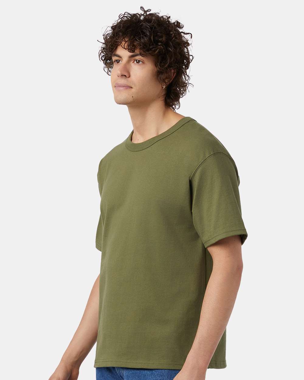 Unisex Heritage Jersey T-Shirt - OnModelSide - B01684643 - Fresh Olive