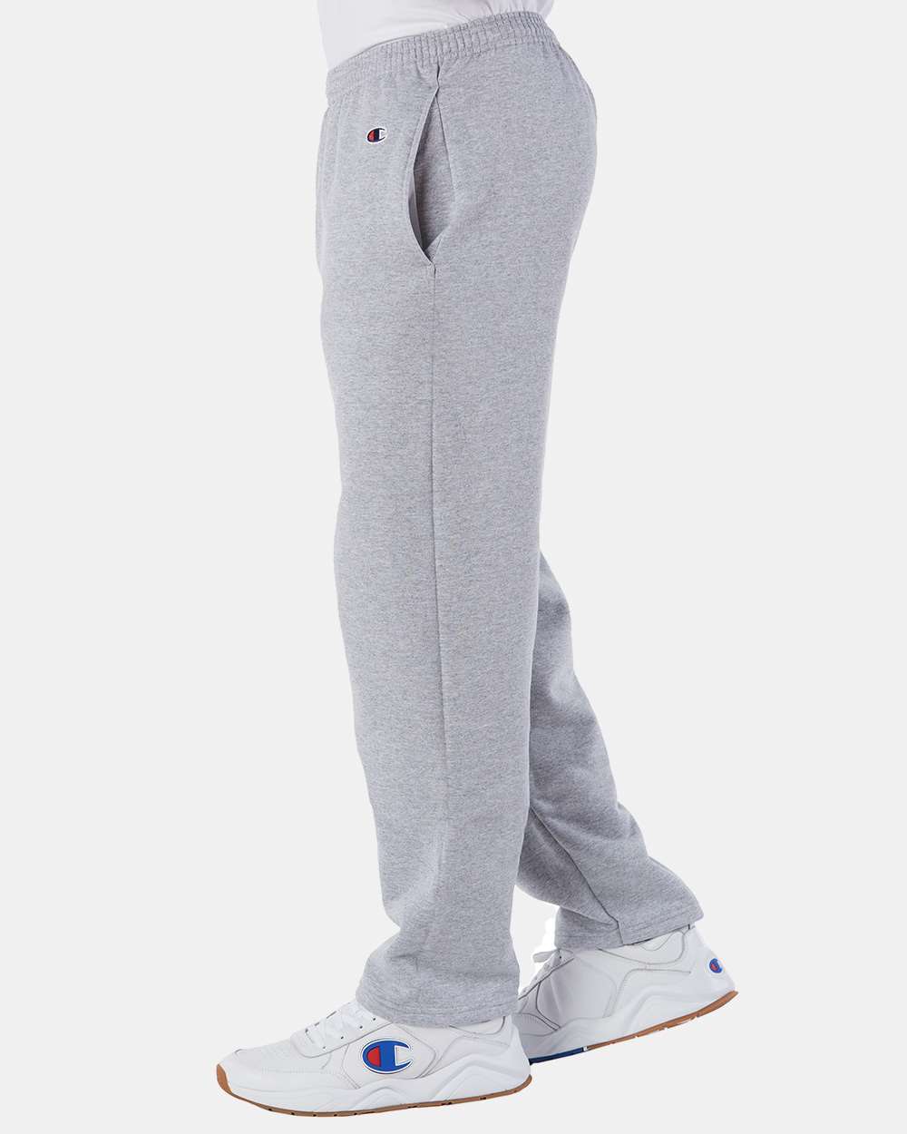 Men's Powerblend® Open-Bottom Sweatpants with Pockets - OnModelSide - B23484583 - Light Steel