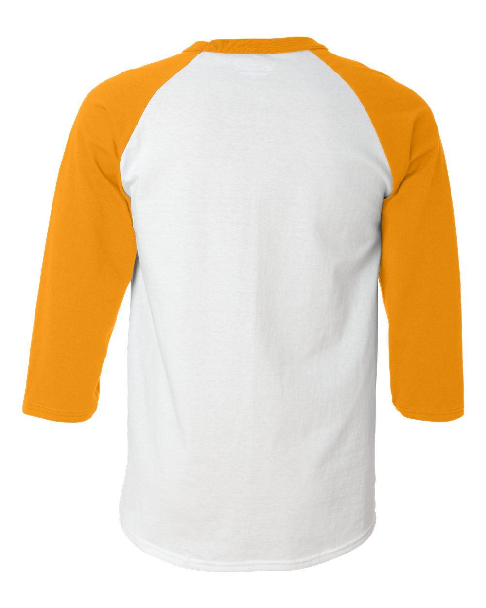 Unisex Raglan Sleeve Baseball T-Shirt - Back - B04884123 - White/ Gold