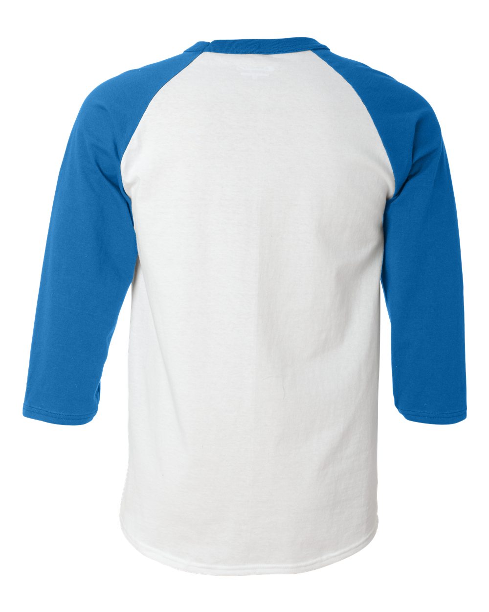 Unisex Raglan Sleeve Baseball T-Shirt - Back - B04884263 - White/ Team Blue