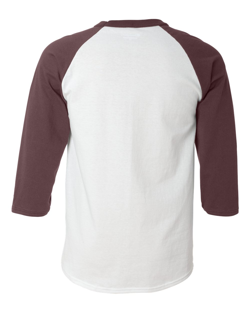 Unisex Raglan Sleeve Baseball T-Shirt - Back - B04884533 - White/ Maroon