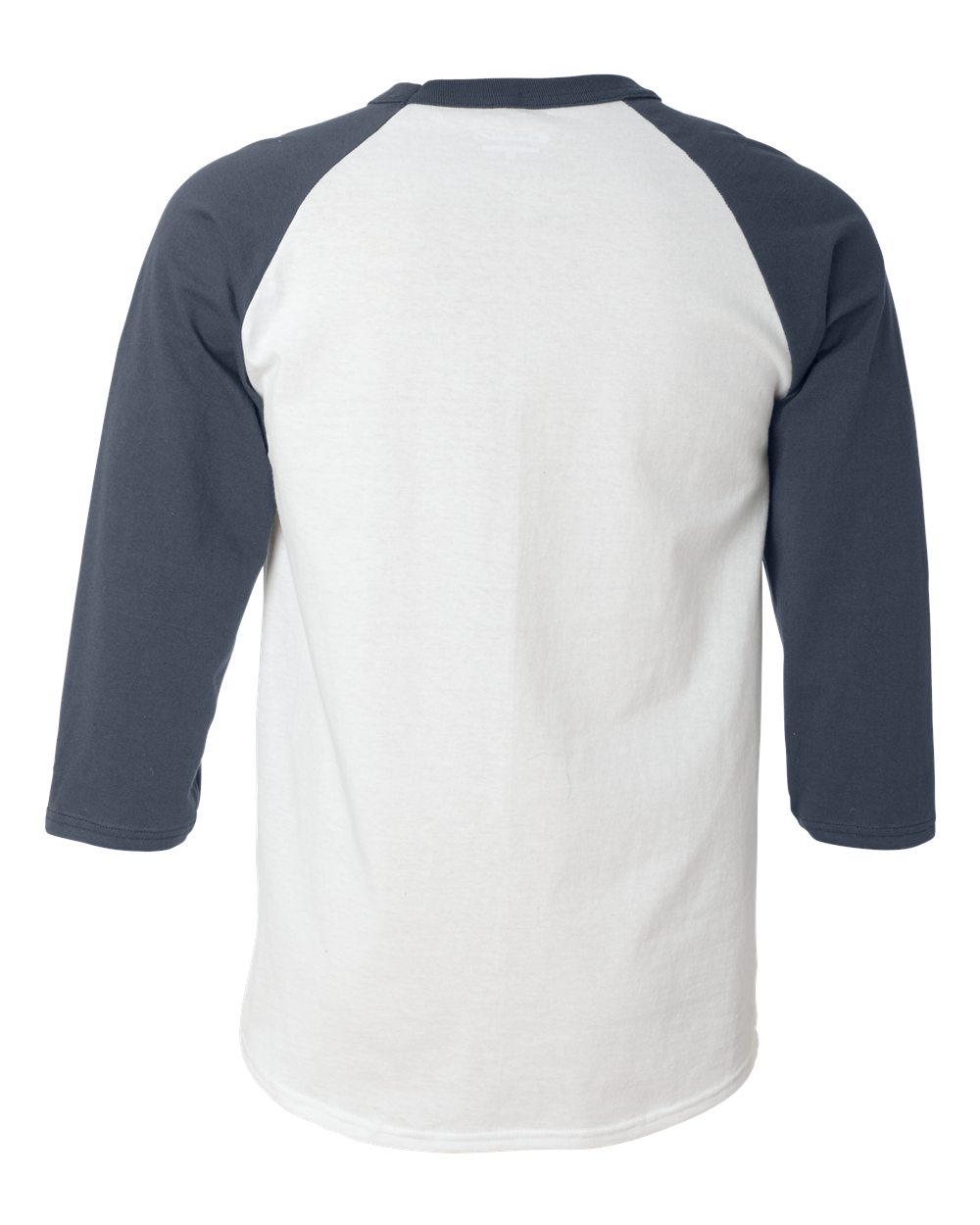 Unisex Raglan Sleeve Baseball T-Shirt - Back - B04884653 - White/ Navy