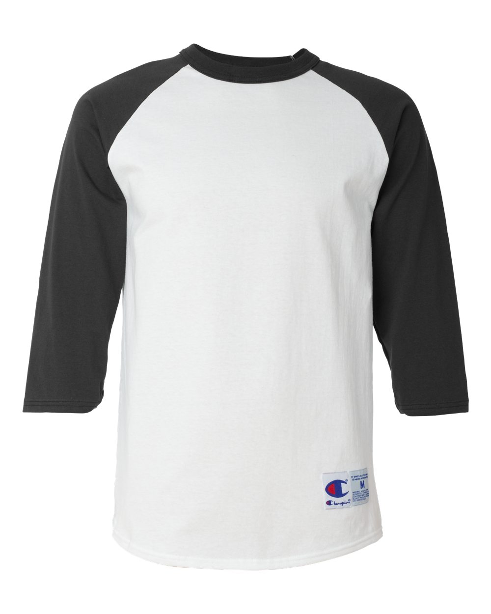 Unisex Raglan Sleeve Baseball T-Shirt - Front - B04884003 - White/ Black