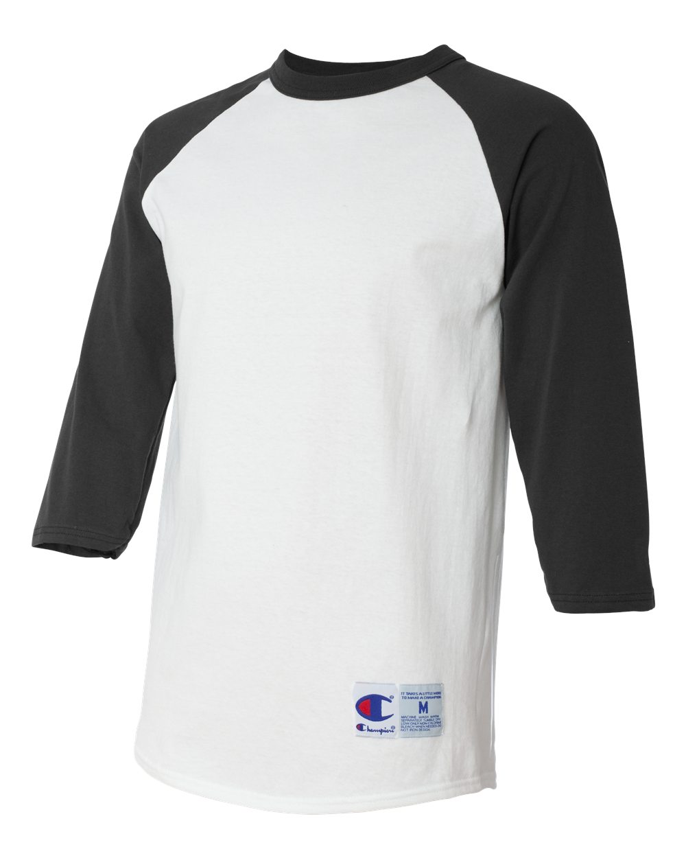 Unisex Raglan Sleeve Baseball T-Shirt - Side - B04884003 - White/ Black