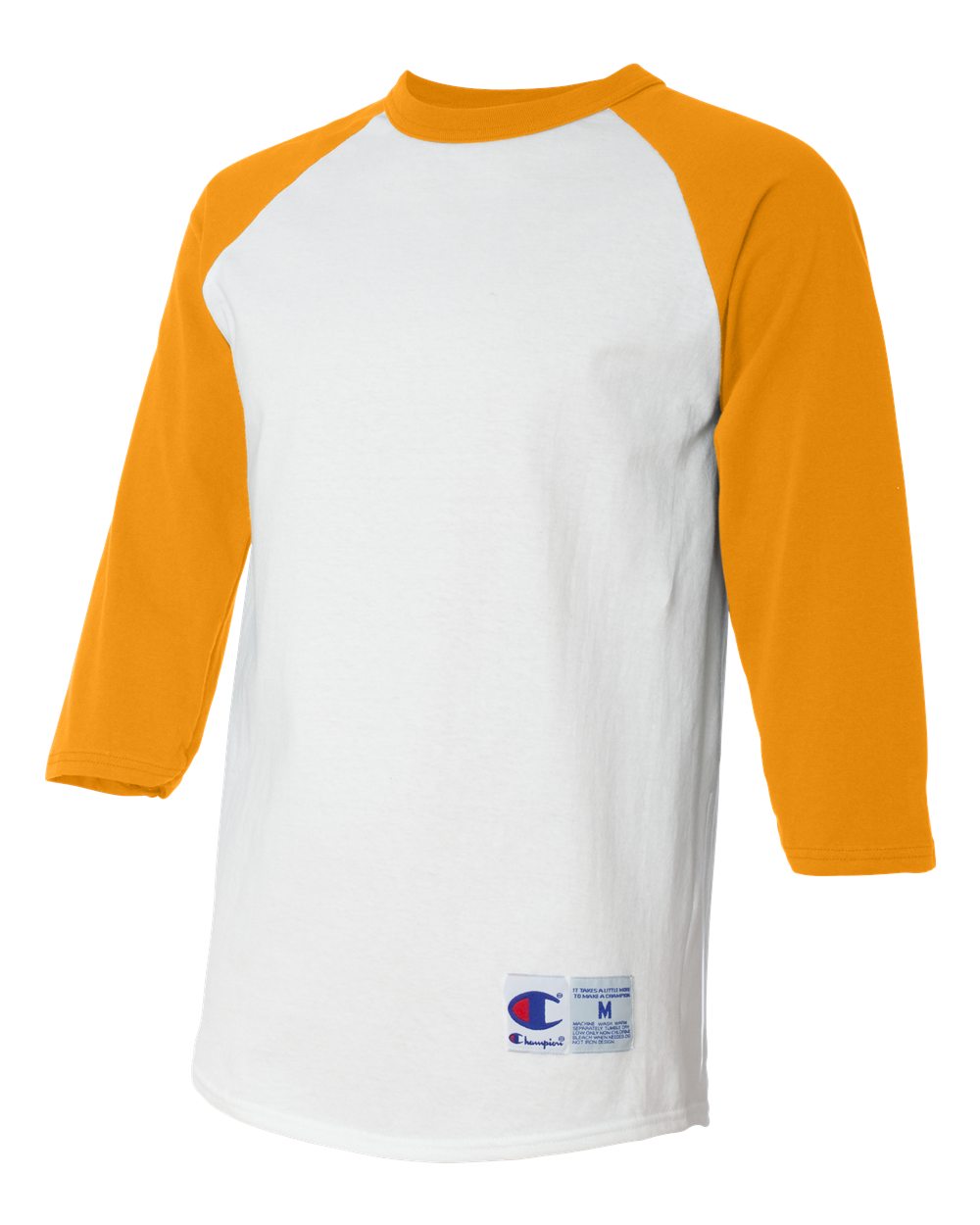 Unisex Raglan Sleeve Baseball T-Shirt - Side - B04884123 - White/ Gold