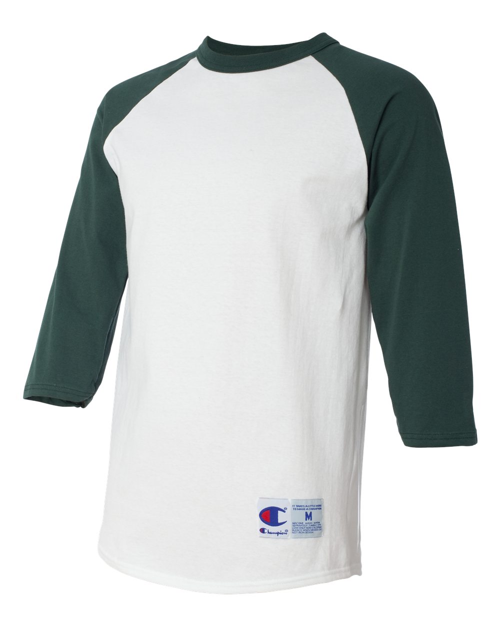 Unisex Raglan Sleeve Baseball T-Shirt - Side - B04884193 - White/ Dark Green