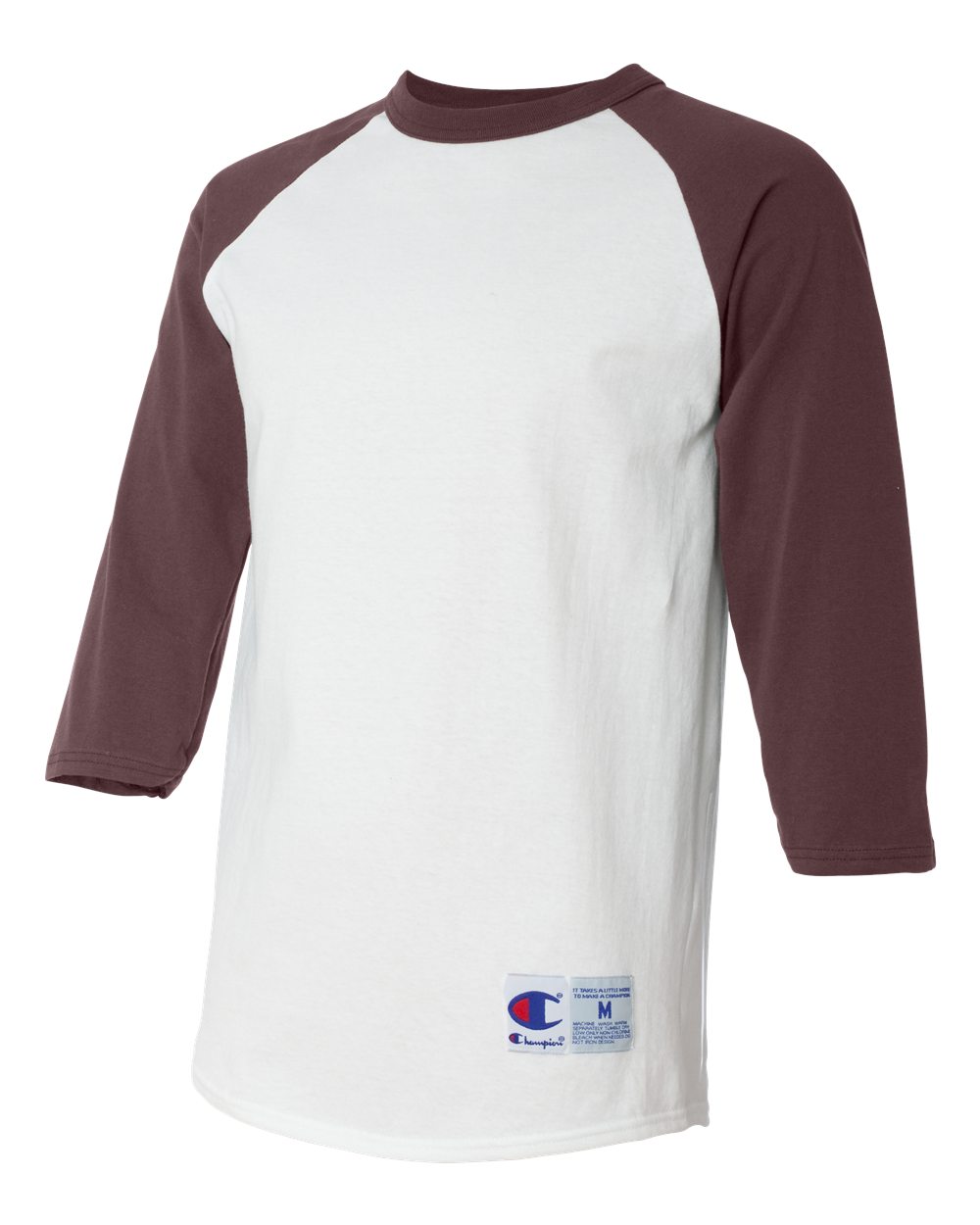 Unisex Raglan Sleeve Baseball T-Shirt - Side - B04884533 - White/ Maroon