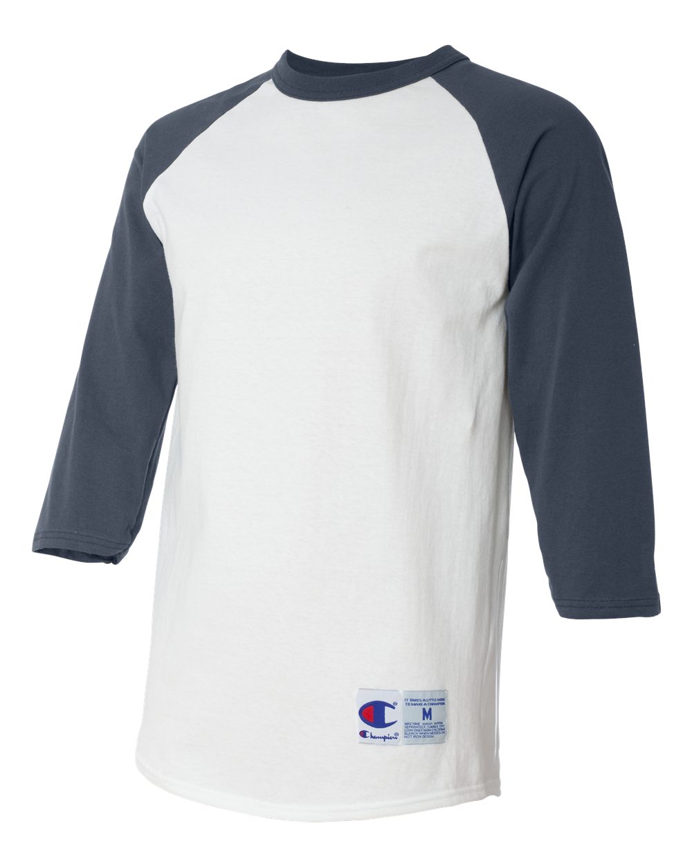 Unisex Raglan Sleeve Baseball T-Shirt - Side - B04884653 - White/ Navy