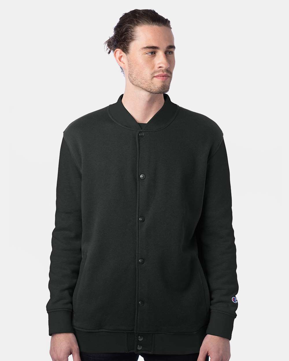 Unisex Bomber Jacket - OnModelFront - B63384503 - Black