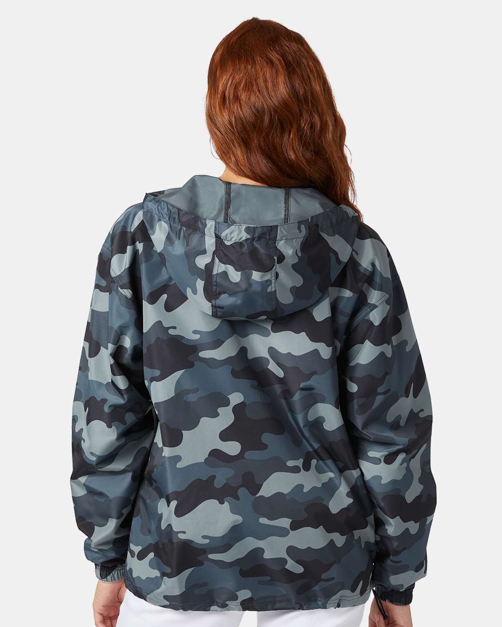 Men's Packable Anorak Jacket - OnModelBack - B63284133 - Concrete Camo