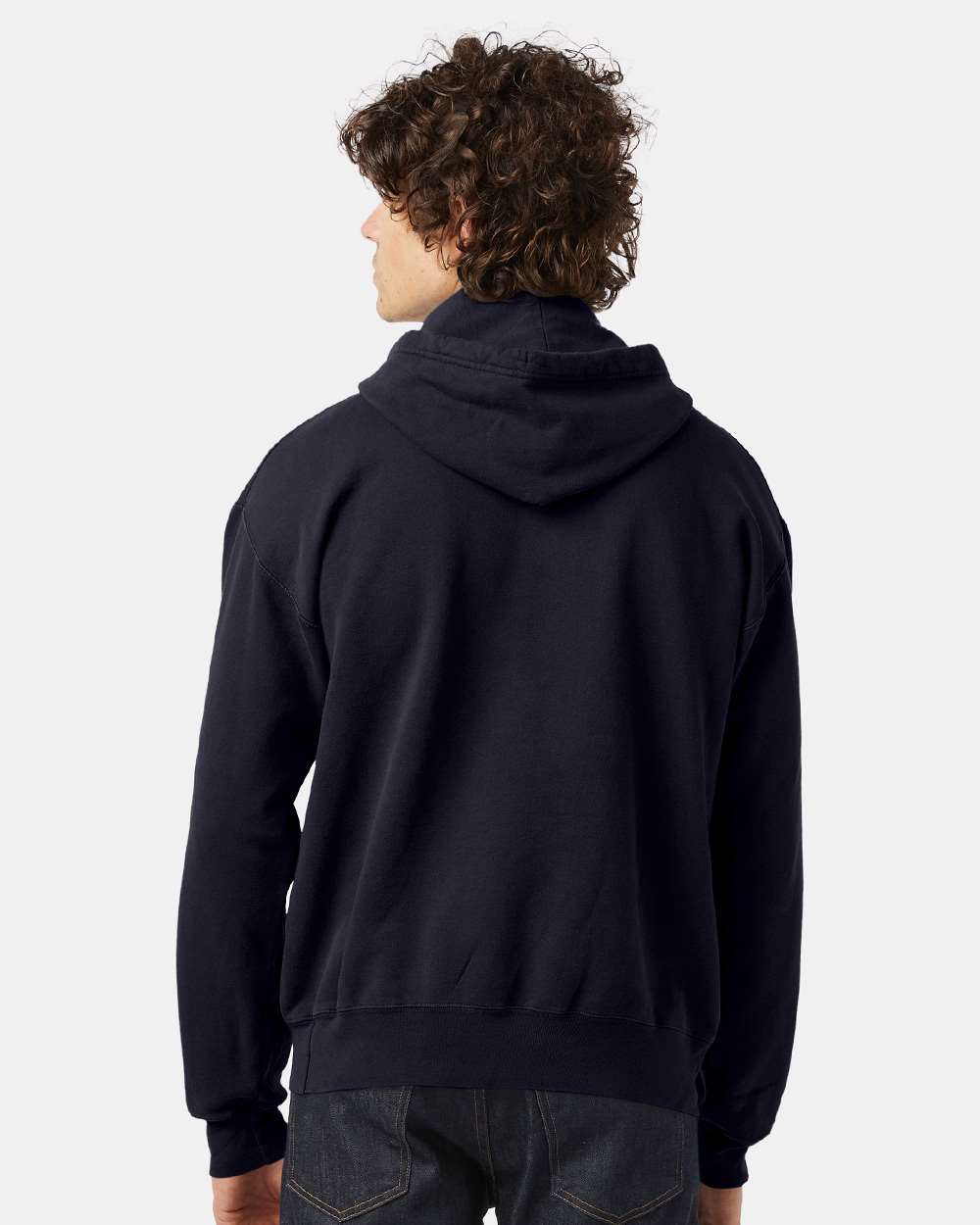 Unisex Garment-Dyed Hooded Sweatshirt - OnModelBack - B00584657 - Navy