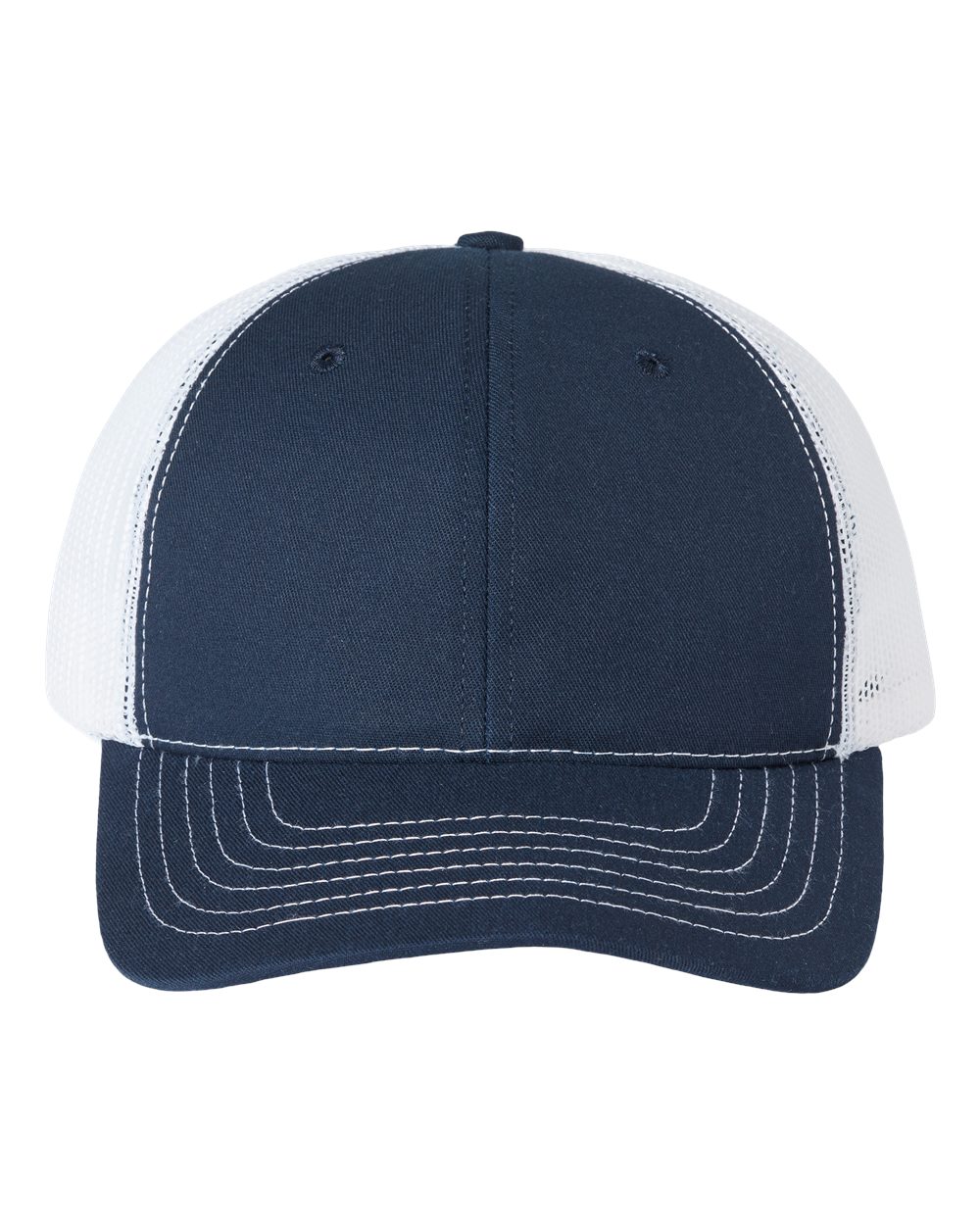 USA-Made Trucker Cap - Front - B99395250 - Navy/ White