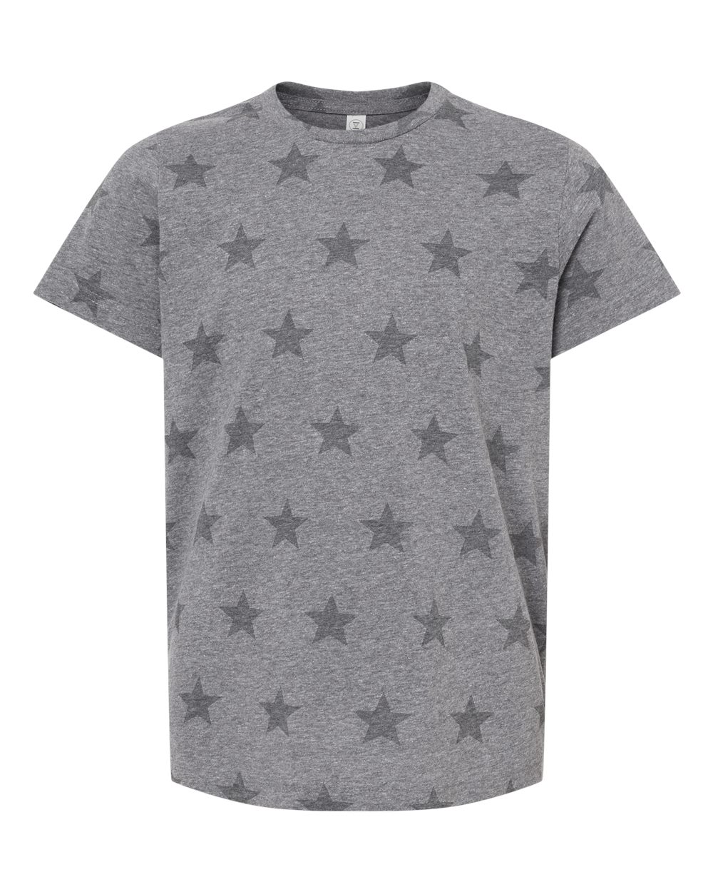 Youth Star Print Tee - Front - B04538582 - Granite Heather Star