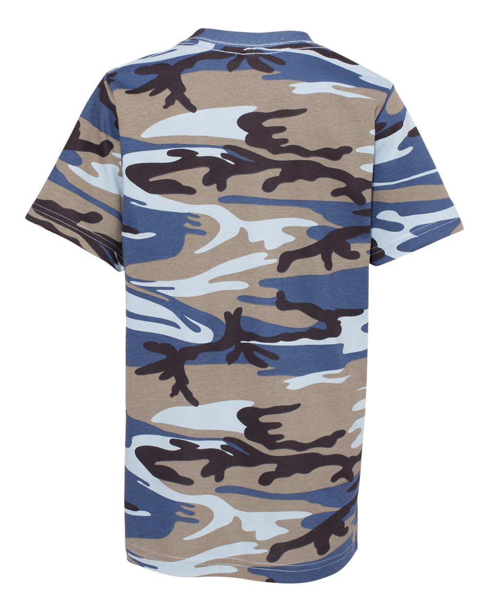 Youth Camouflage T-Shirt - Back - B10338252 - Blue Woodland