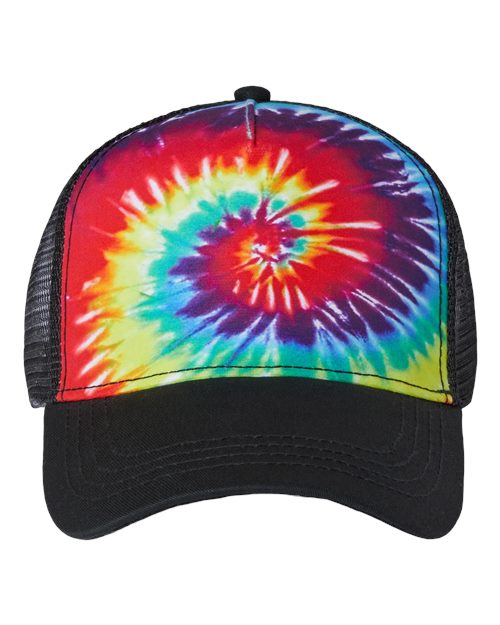 Tie-Dyed Trucker Cap - Front - B75995110 - Reactive Rainbow