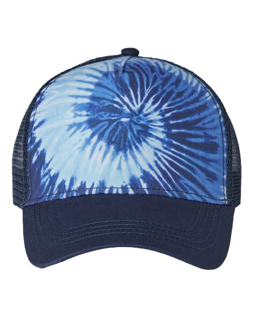Tie-Dyed Trucker Cap - Front - B75995250 - Blue Ocean