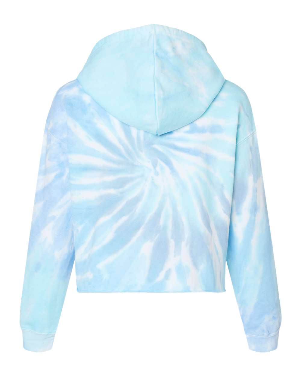 Women's Tie-Dyed Crop Hooded Sweatshirt - Back - B10502062 - Lagoon