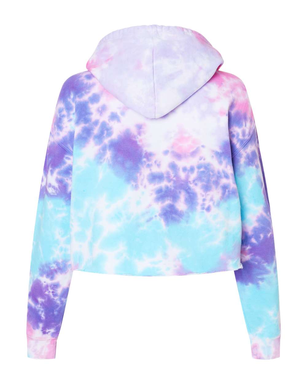 Women's Tie-Dyed Crop Hooded Sweatshirt - Back - B10502302 - Cotton Candy