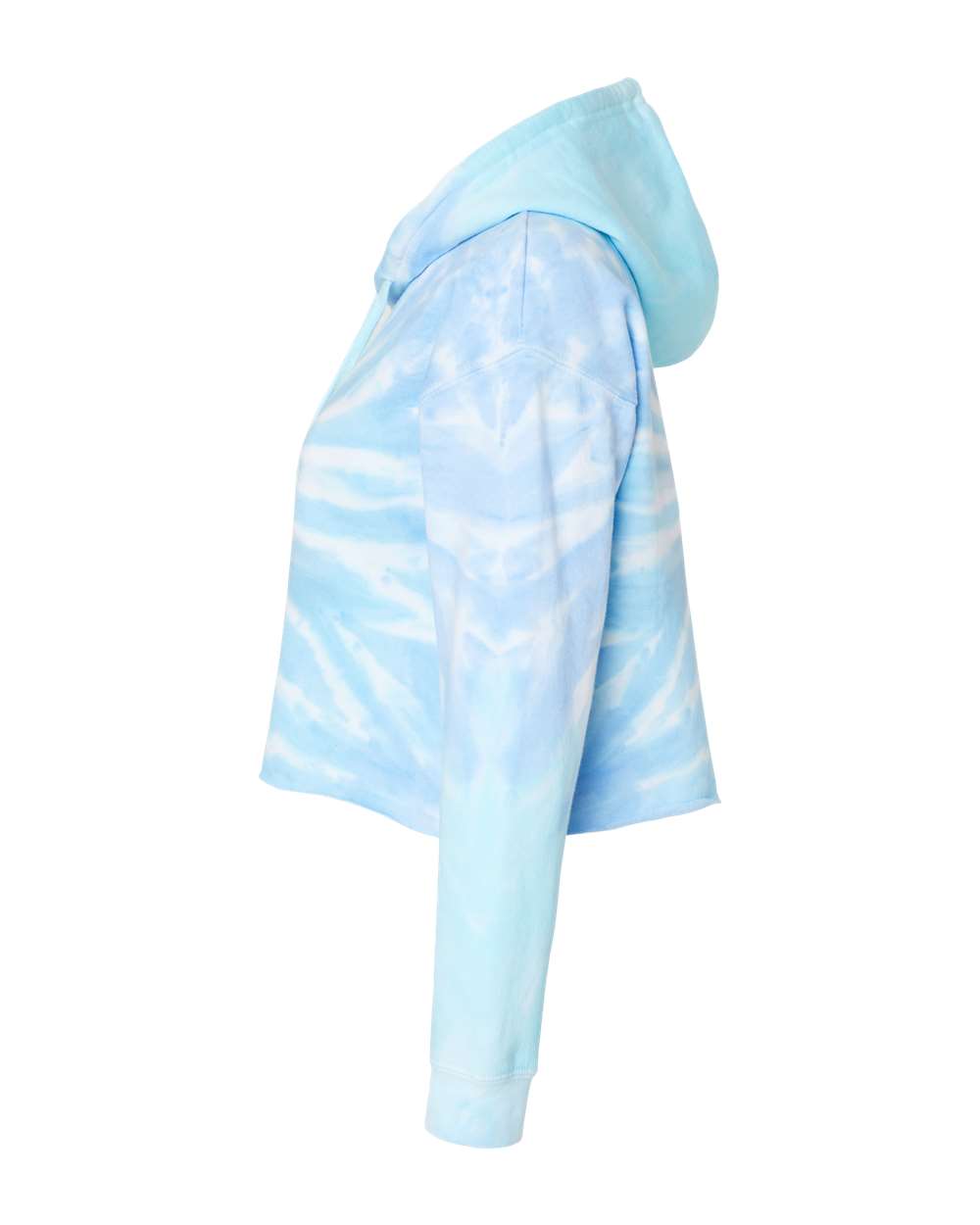 Women's Tie-Dyed Crop Hooded Sweatshirt - DirectSide - B10502062 - Lagoon