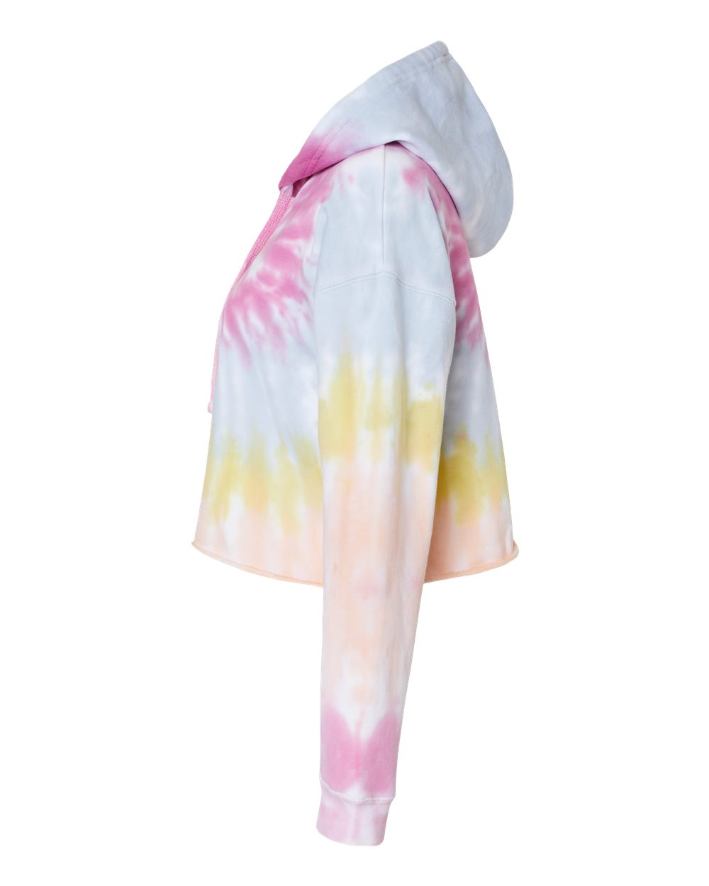 Women's Tie-Dyed Crop Hooded Sweatshirt - DirectSide - B10502272 - Desert Rose