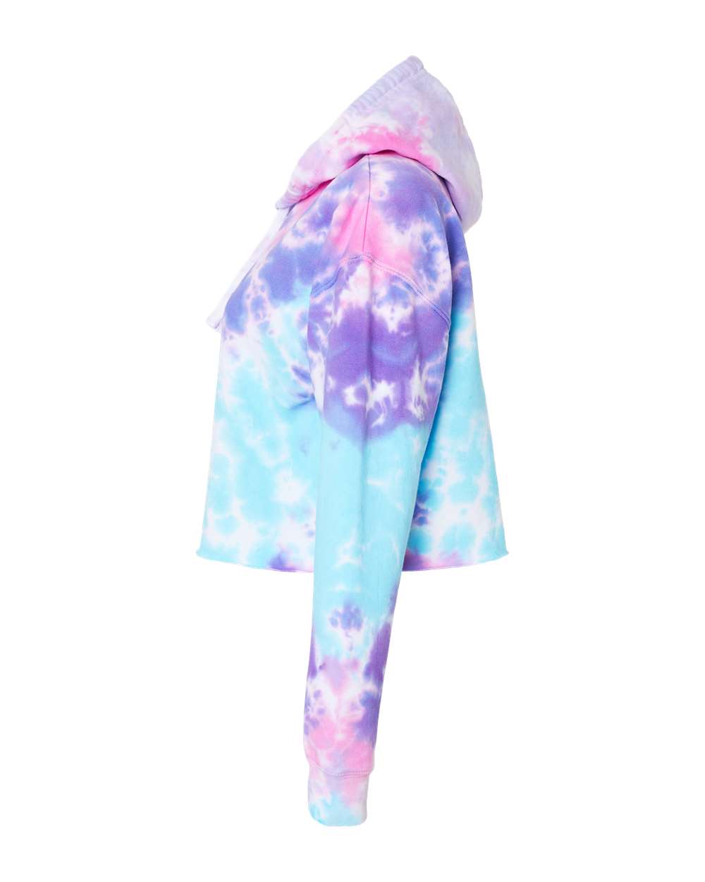 Women's Tie-Dyed Crop Hooded Sweatshirt - DirectSide - B10502302 - Cotton Candy