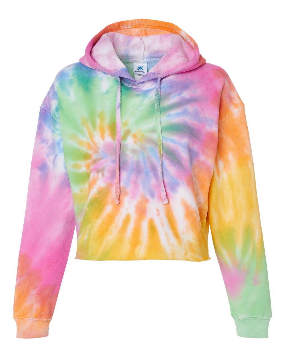 Women's Tie-Dyed Crop Hooded Sweatshirt - Front - B10502022 - Eternity