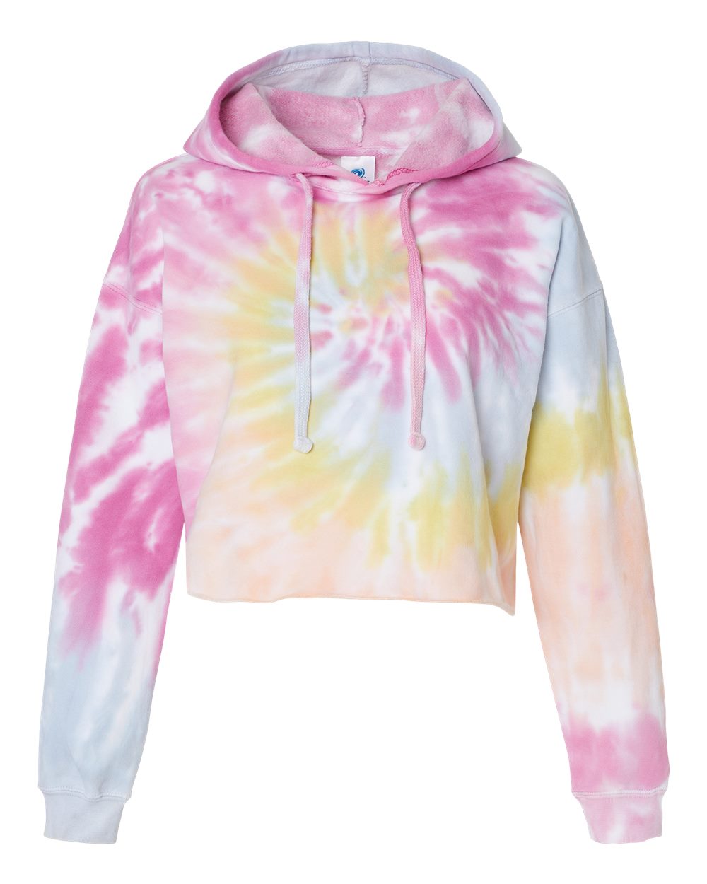 Women's Tie-Dyed Crop Hooded Sweatshirt - Front - B10502272 - Desert Rose
