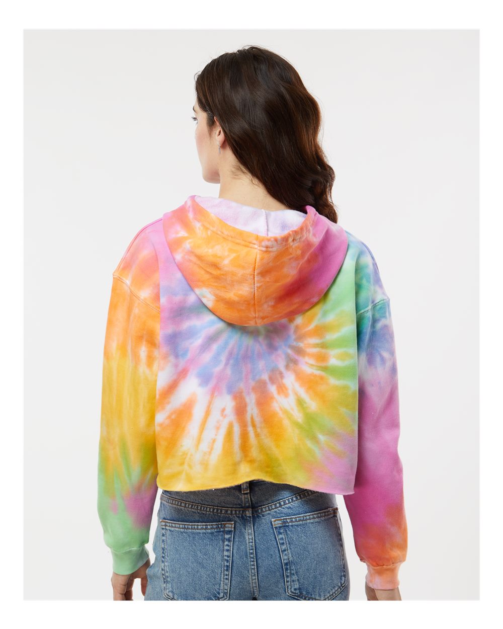 Women's Tie-Dyed Crop Hooded Sweatshirt - OnModelBack - B10502022 - Eternity