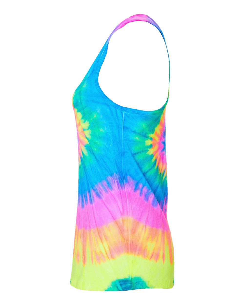 Women's Tie-Dyed Racerback Tank Top - DirectSide - B11602702 - Neon Rainbow