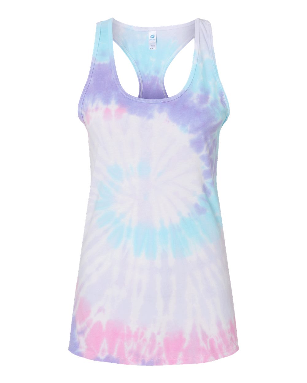 Women's Tie-Dyed Racerback Tank Top - Front - B11602012 - Unicorn